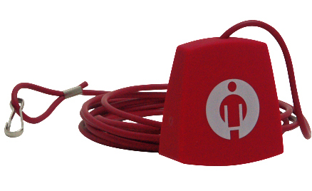89373E - Cordon de tirage 2 mètres avec cloche rouge pour tirette WC